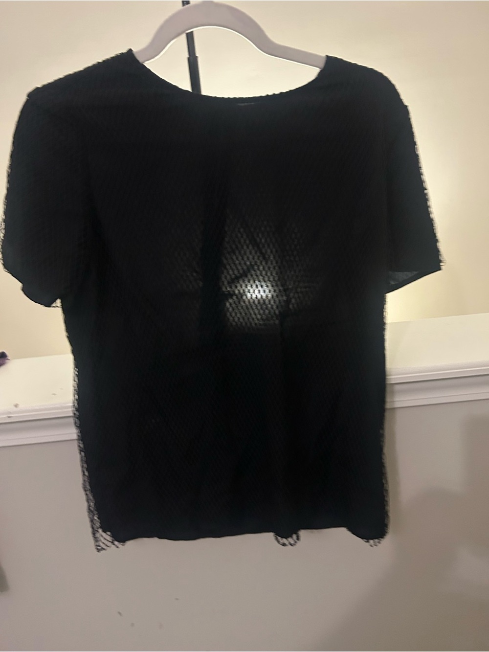 rag & bone Rare Store Exclusive Black Textured Grid Overlay Tee